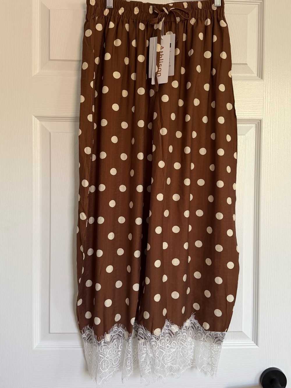 Polka Dot Lace Pants, Size Medium